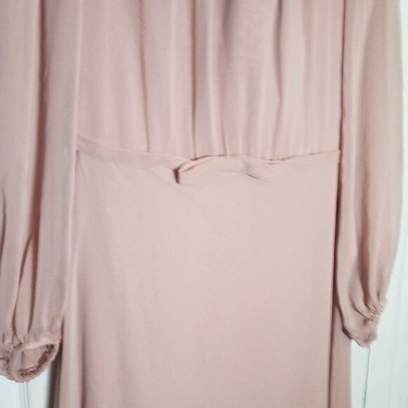 NEW Dessy Collection Strapless Chiffon Maxi Dress in Toasted Sugar, Size 6 - Picture 8 of 15